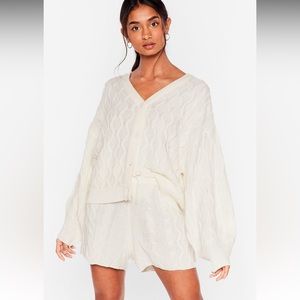Nasty gal lounge set. Cream colored. NWT. Size small.